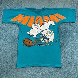 VINTAGE Miami Dolphins Snoopy 1994 Jersey Shirt Adult Medium NFL Football 90s